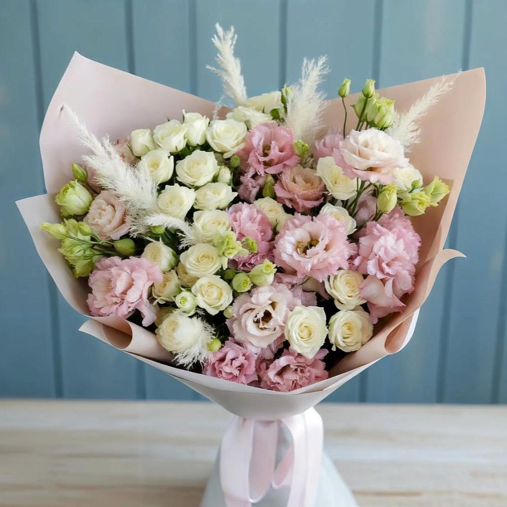 Букет цветов из: Альстромерии и Розы в Гусевский