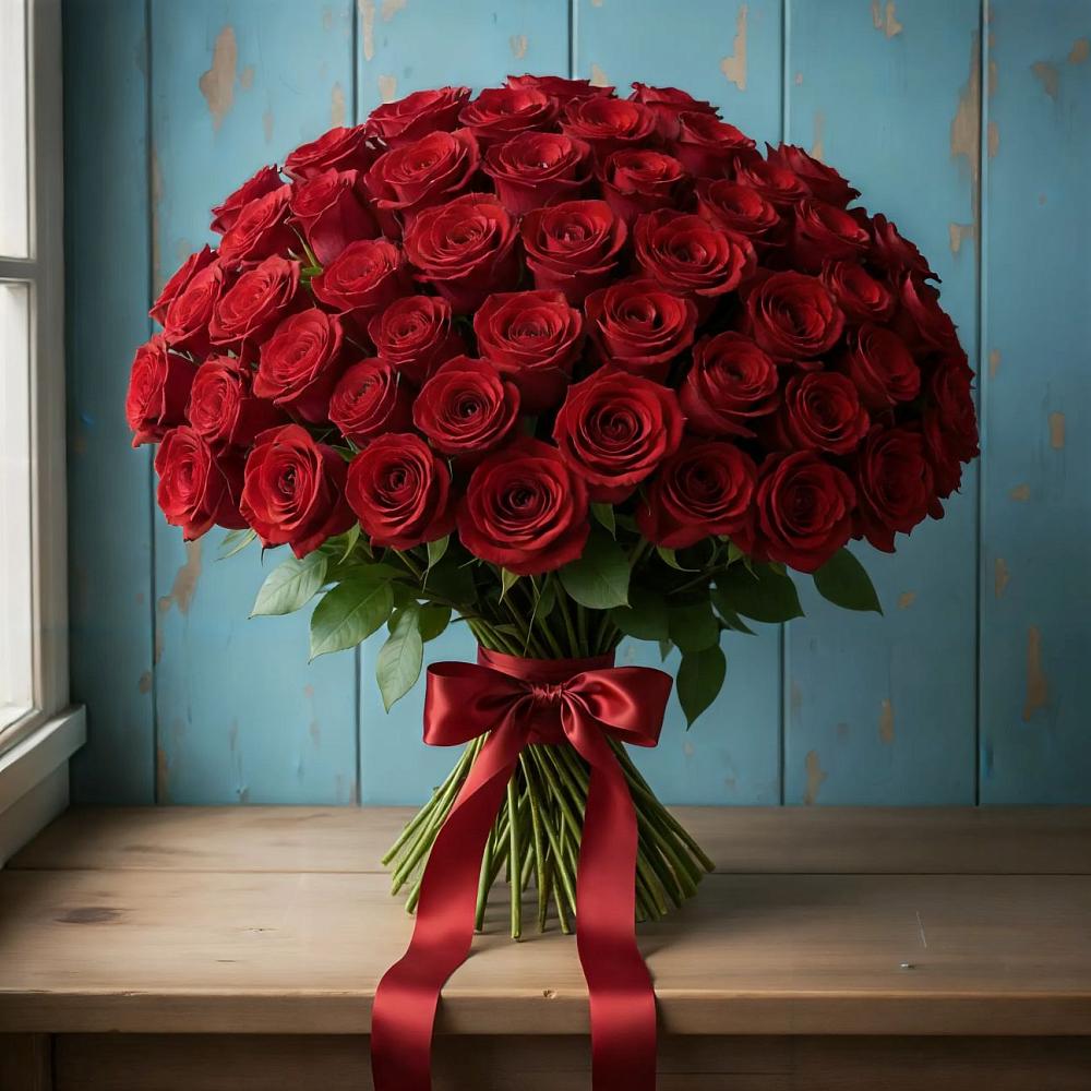 Букет Красные розы Блэк Меджик в Гусевский