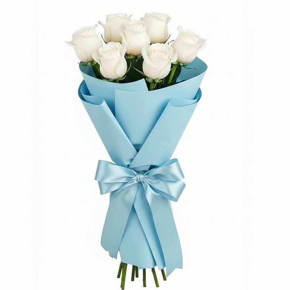 Букет 7 белых роз Проуд в Гусевский
