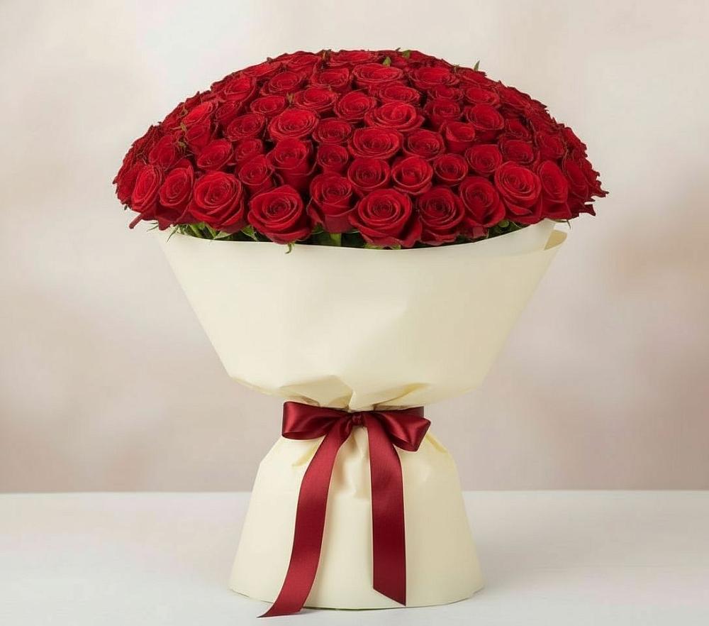 Букет 101 Красная роза Милано в Гусевский