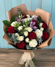 Букет цветов из:  Розы и Альстромерии в Гусевский