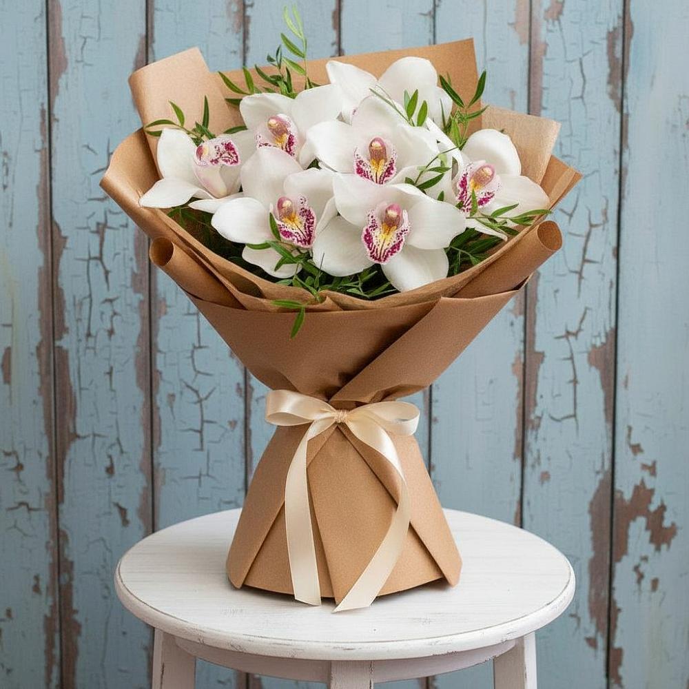 Букет цветов из: Орхидеи и Розы в Гусевский