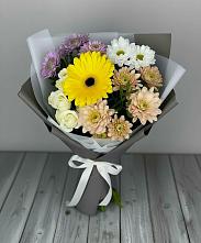Букет цветов из:  Розы, Герберы и Хризантемы #REPLACE_PRED# Гусевский