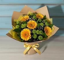 Букет цветов из:  Герберы и Хризантемы в Гусевский