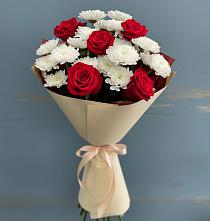 Букет цветов из:  Розы и Хризантемы в Гусевский