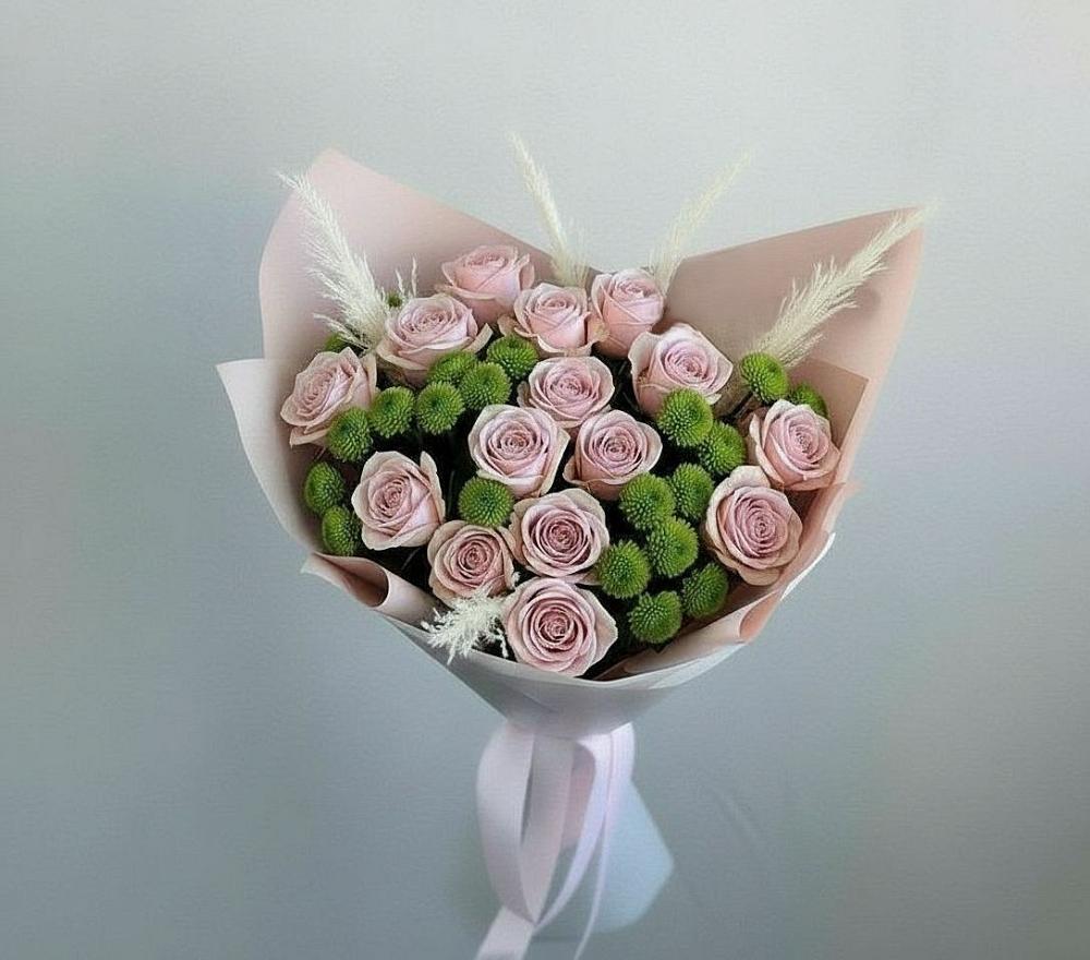 Букет цветов из: Розы и Хризантемы в Гусевский