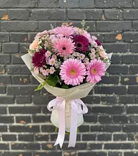 Букет цветов из:  Герберы и Хризантемы в Гусевский