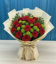 Букет цветов из:  Розы и Хризантемы в Гусевский