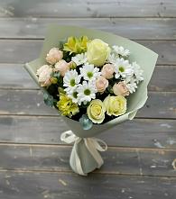 Букет цветов из:  Альстромерии, Розы и Хризантемы в Гусевский