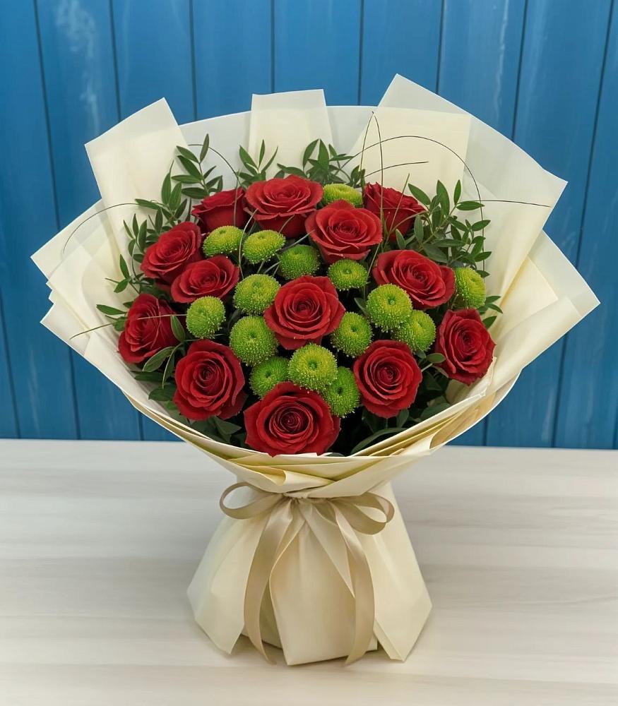 Букет цветов из: Розы и Хризантемы в Гусевский